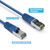 Bestlink Netware CAT7 Shielded (SSTP) 600MHz Ethernet Network Booted Cable- 9ft- Blue 100328BL